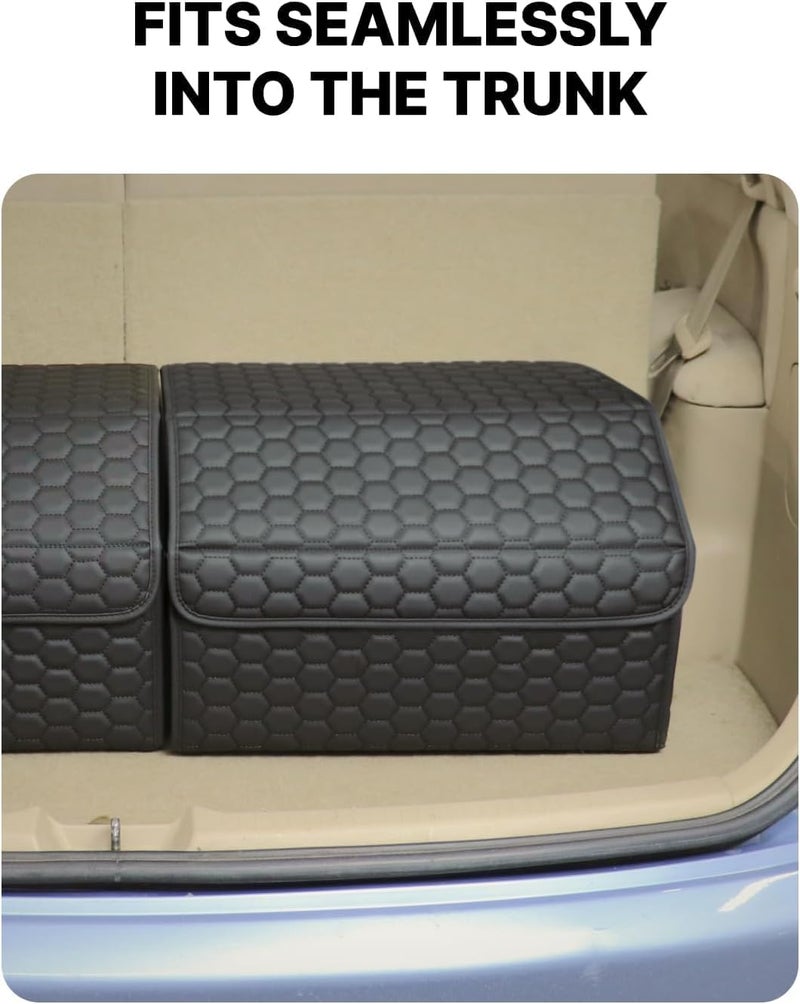 Owleys Trunk Organizer For Car - Collapsible Storage Bins - Keep Groceries, Sports Gear & Tools Secure On Road Trips - Best Gifts for Men - Heavy Duty Cargo Tote (Black 21.6) - Image 5